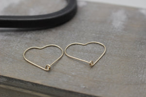 Gold Heart hoop Earrings -