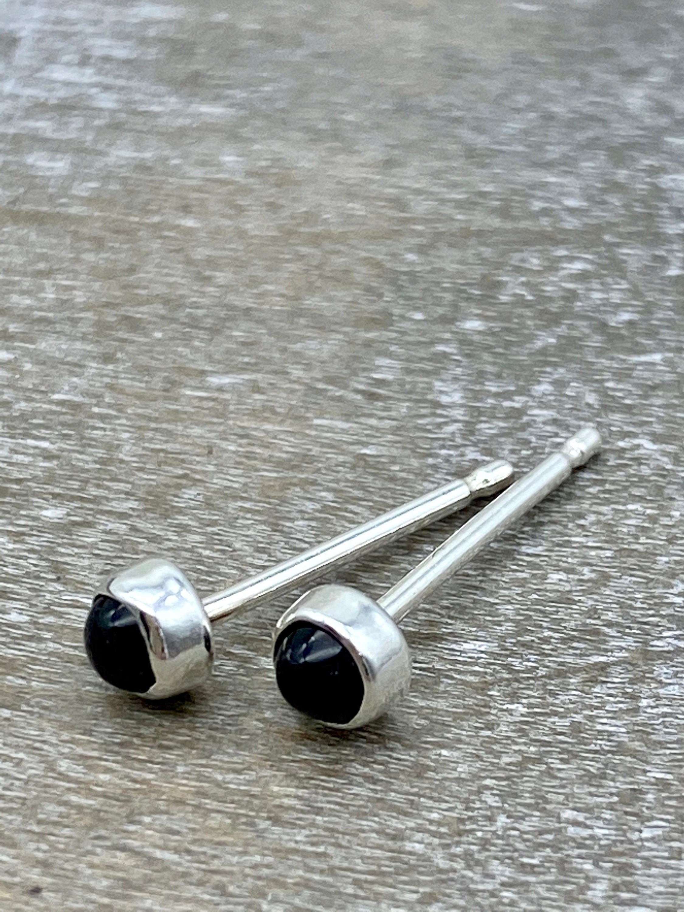 3mm Onyx Stud Earrings