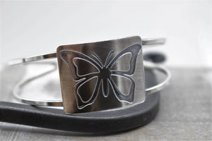 Sterling Silver Butterfly Cuff Bracelet