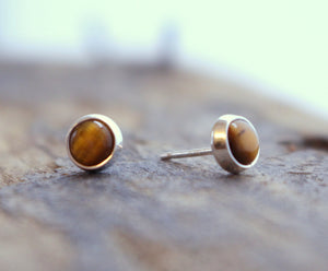 Natural tiger eye earrings