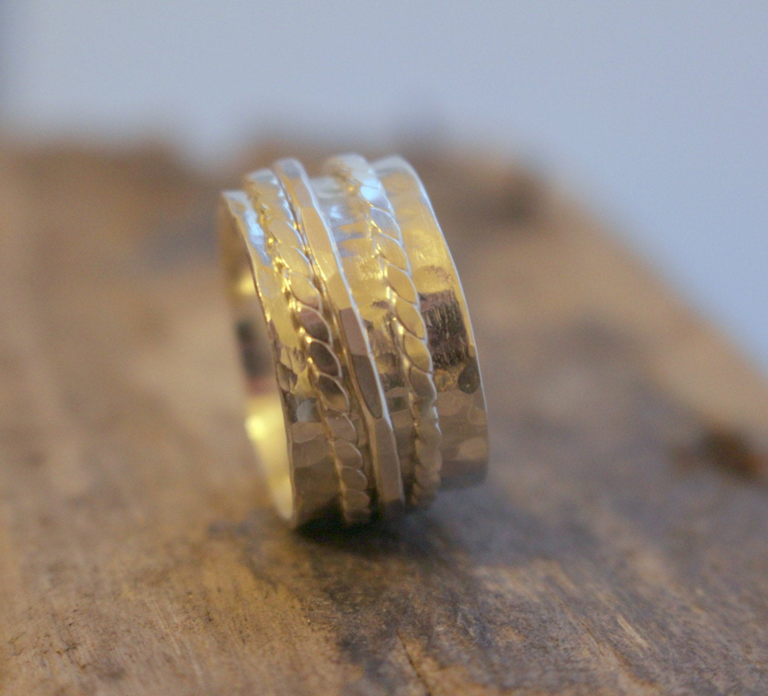 Spinner Ring - Sterling Silver Ring - Gift for her - Meditation Ring - silver - wide band ring SR110