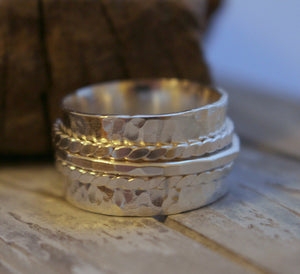 Spinner Ring - Sterling Silver Ring - Gift for her - Meditation Ring - silver - wide band ring SR110