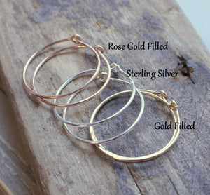 Minimalist Rose Gold Hoop Earrings