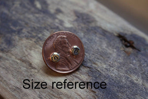 Small silver studs - stud earrings - heart earrings - stamped studs - recycled stud earrings