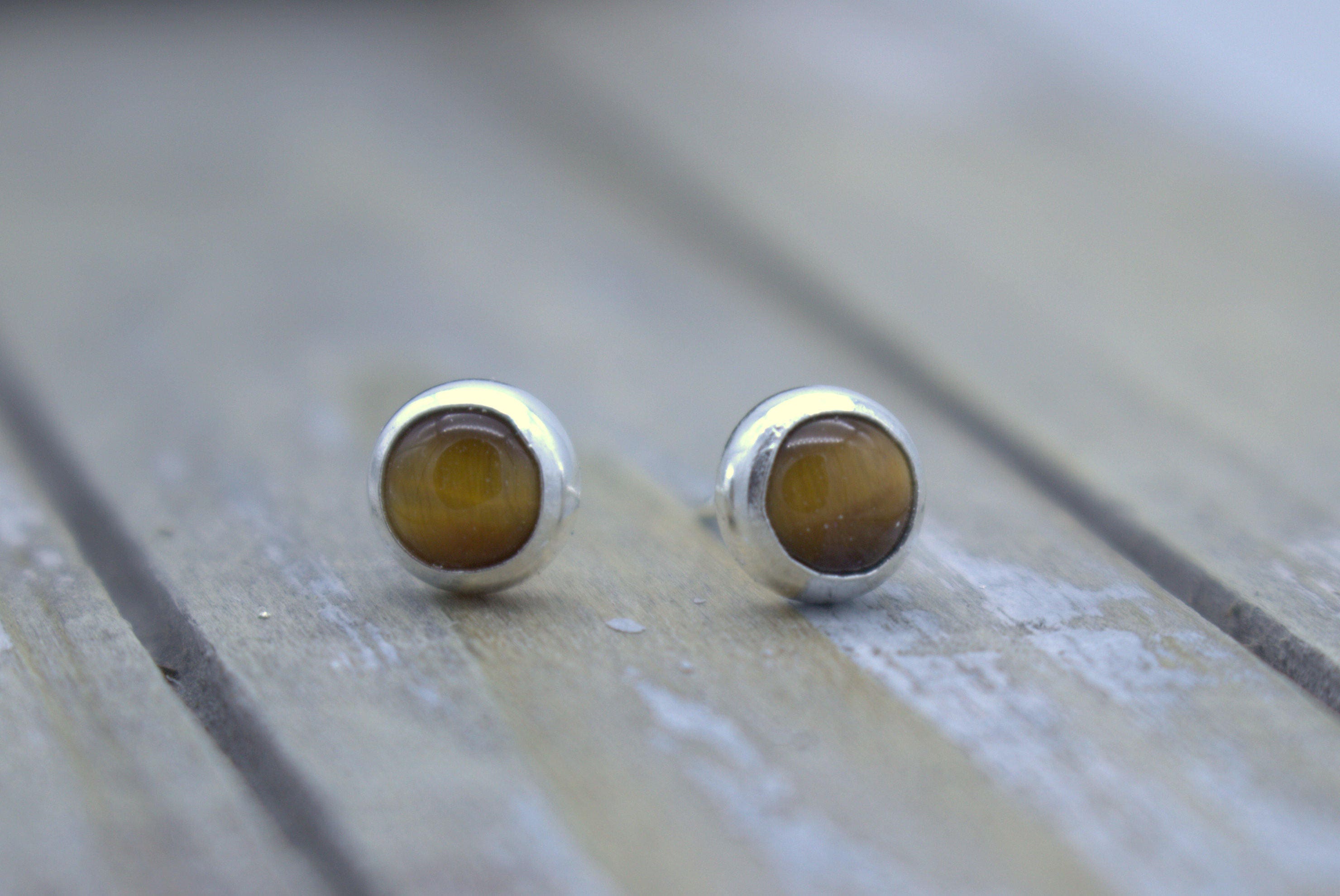 Natural tiger eye earrings