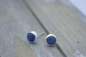 Denim Blue Lapis 5mm Stud Earrings