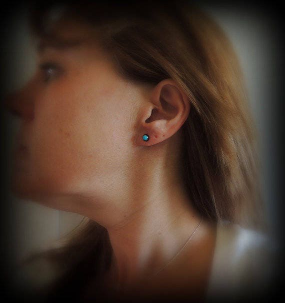 Small Garnet 5mm sterling silver stud earrings