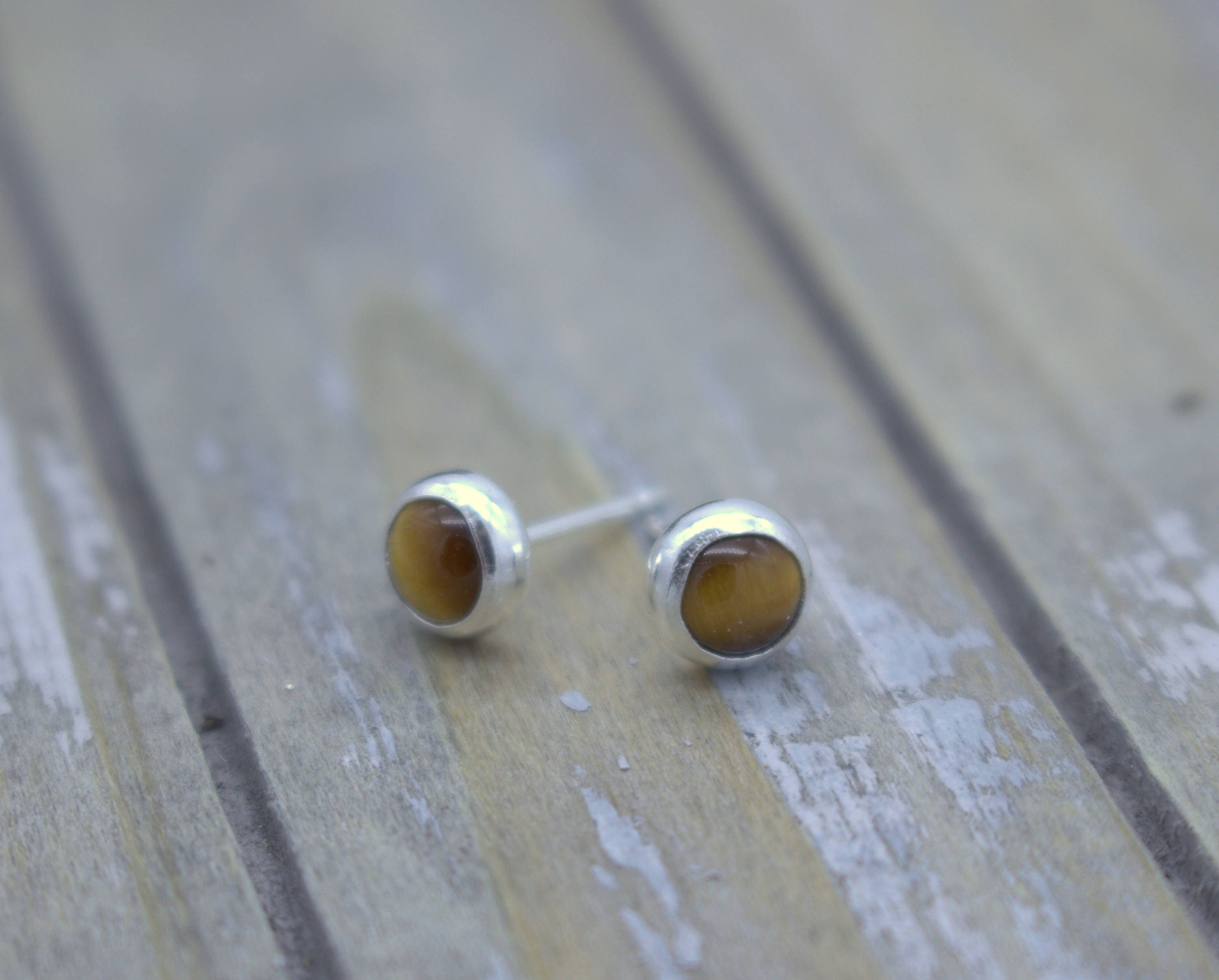 Natural tiger eye earrings