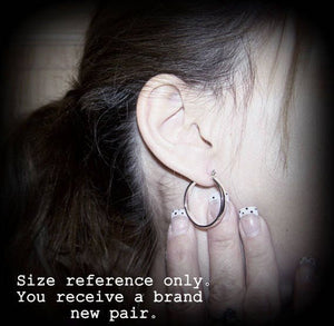 Polish Hoops - 1 Inch Sterling Silver Hoop Earrings - Click Latch Earrings - Gift for her - jewelry sale - Silver Hoops