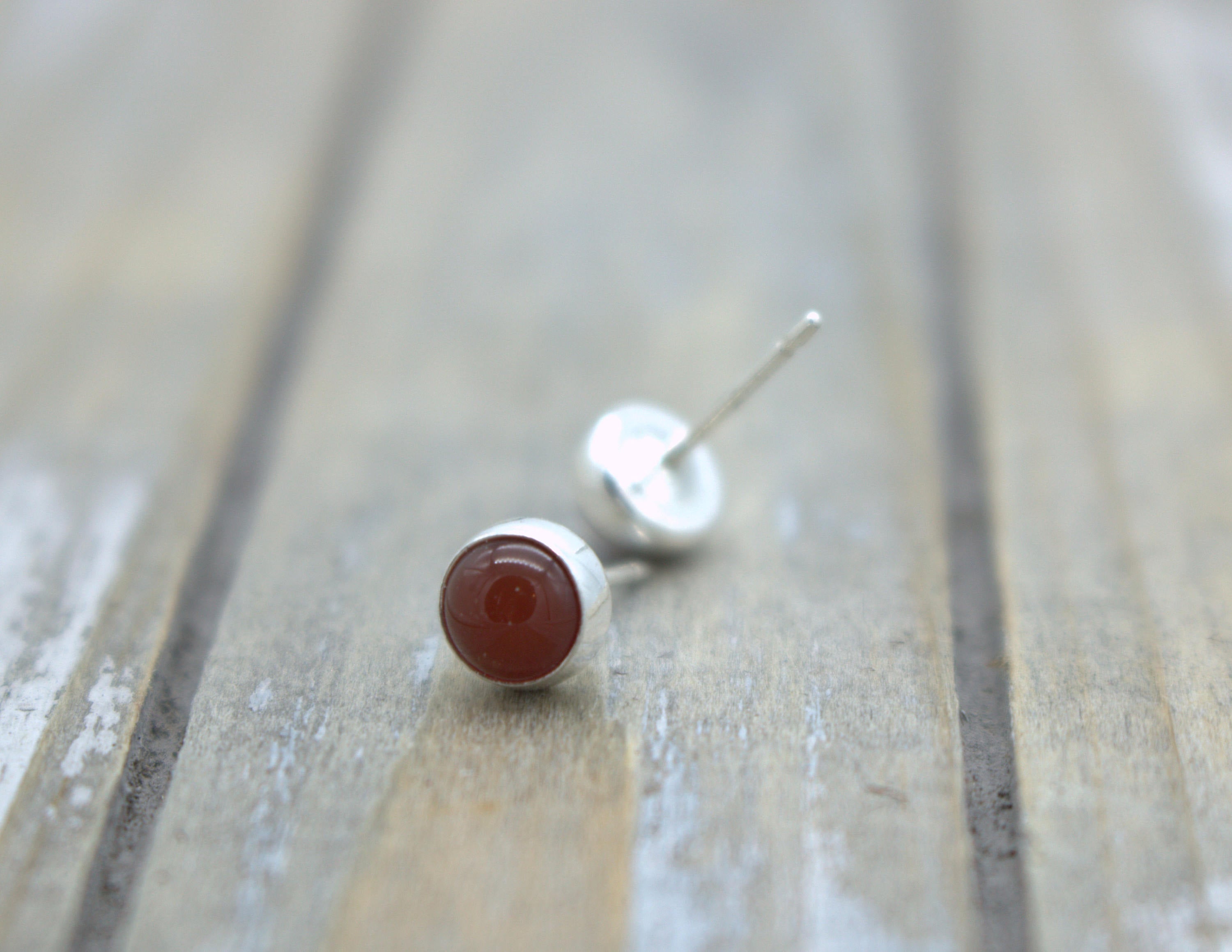 Carnelian Earrings - 5mm