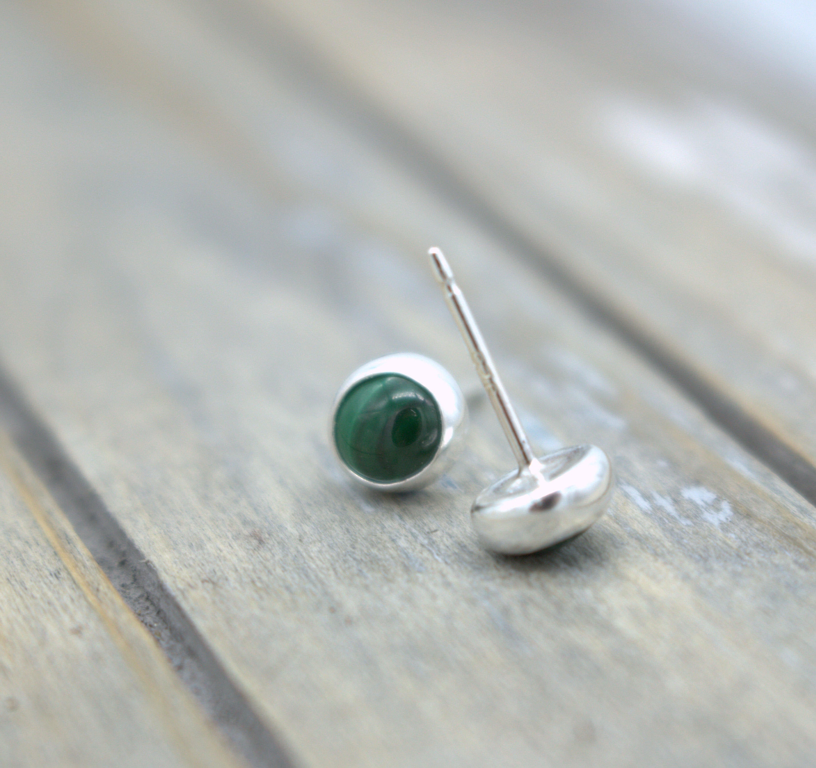 5mm Malachite Stud Earrings