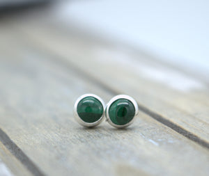 5mm Malachite Stud Earrings