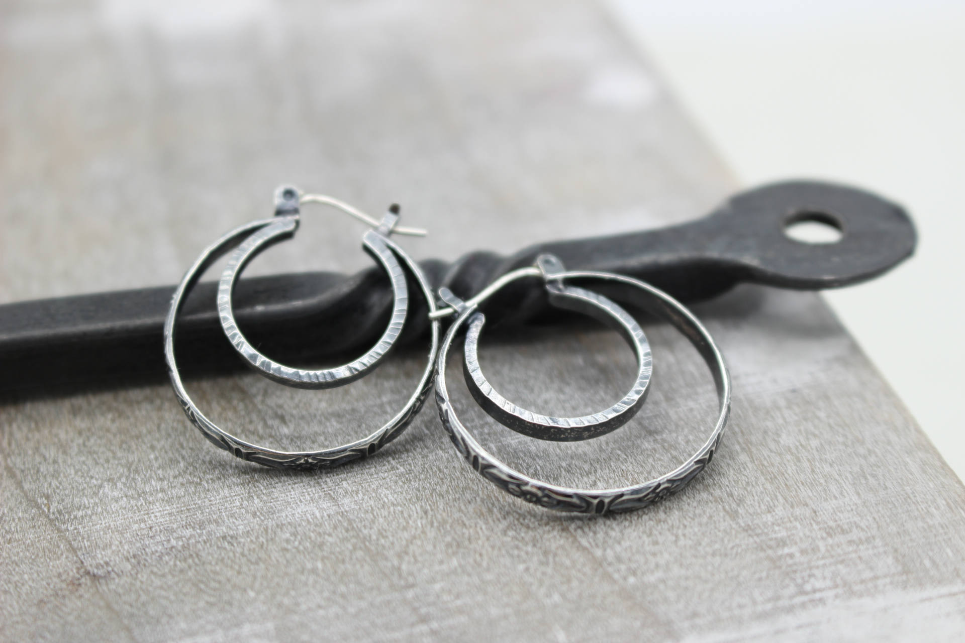 Silver Hoop Earrings - Sterling Silver hoop Earrings - Gift for her - Lever Back Closure - Hoop Earrings - Jewelry sale - boho hoops