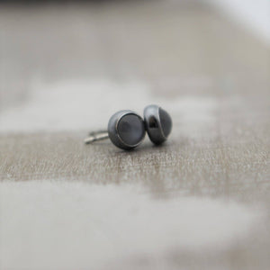 Gray Moonstone 6mm Earrings