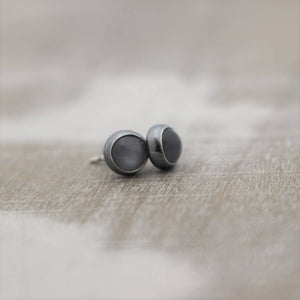 Gray Moonstone 5mm Stud Earrings