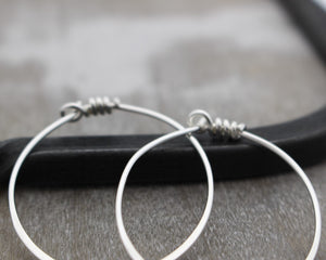 Sterling silver hoop earrings - basic hoops - boho hoops - gift for her - jewelry sale - sterling silver earrings - minimalist earrings