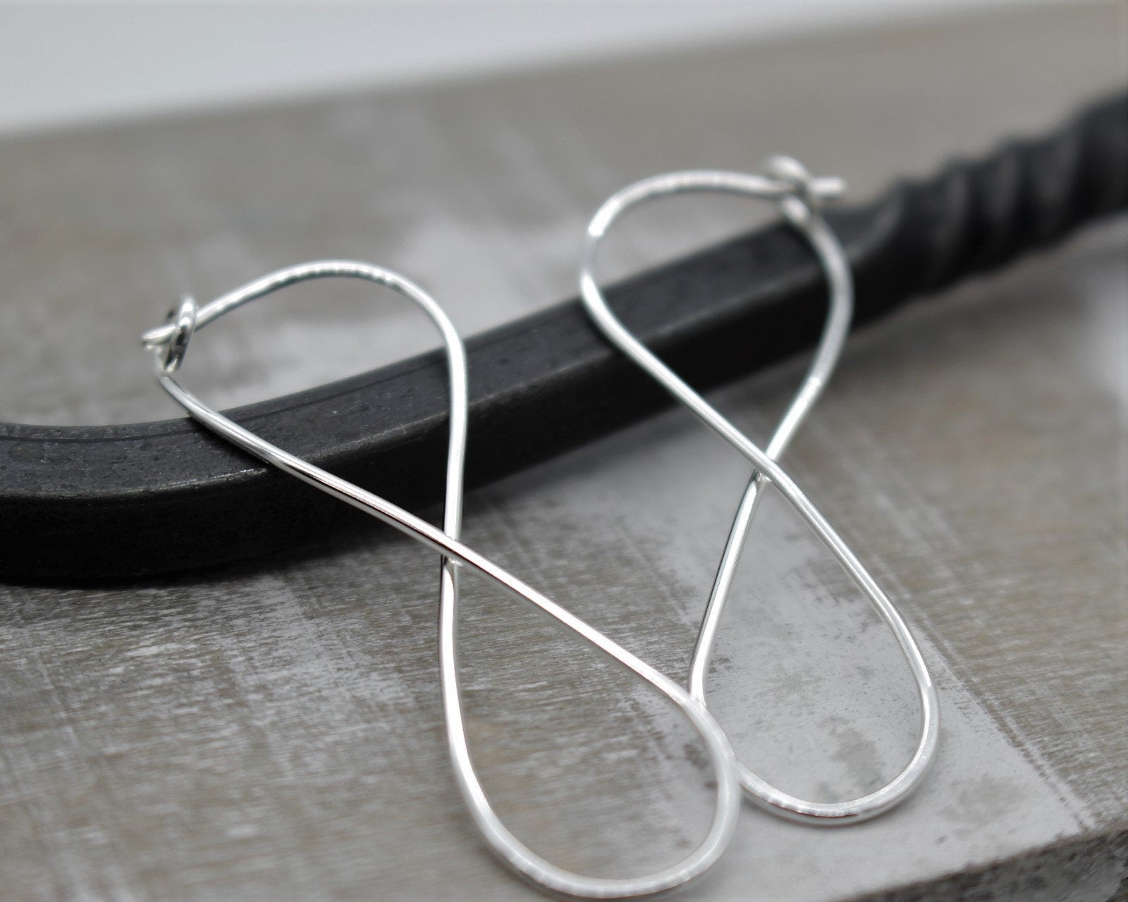Large Silver Infinity Hoop Earrings