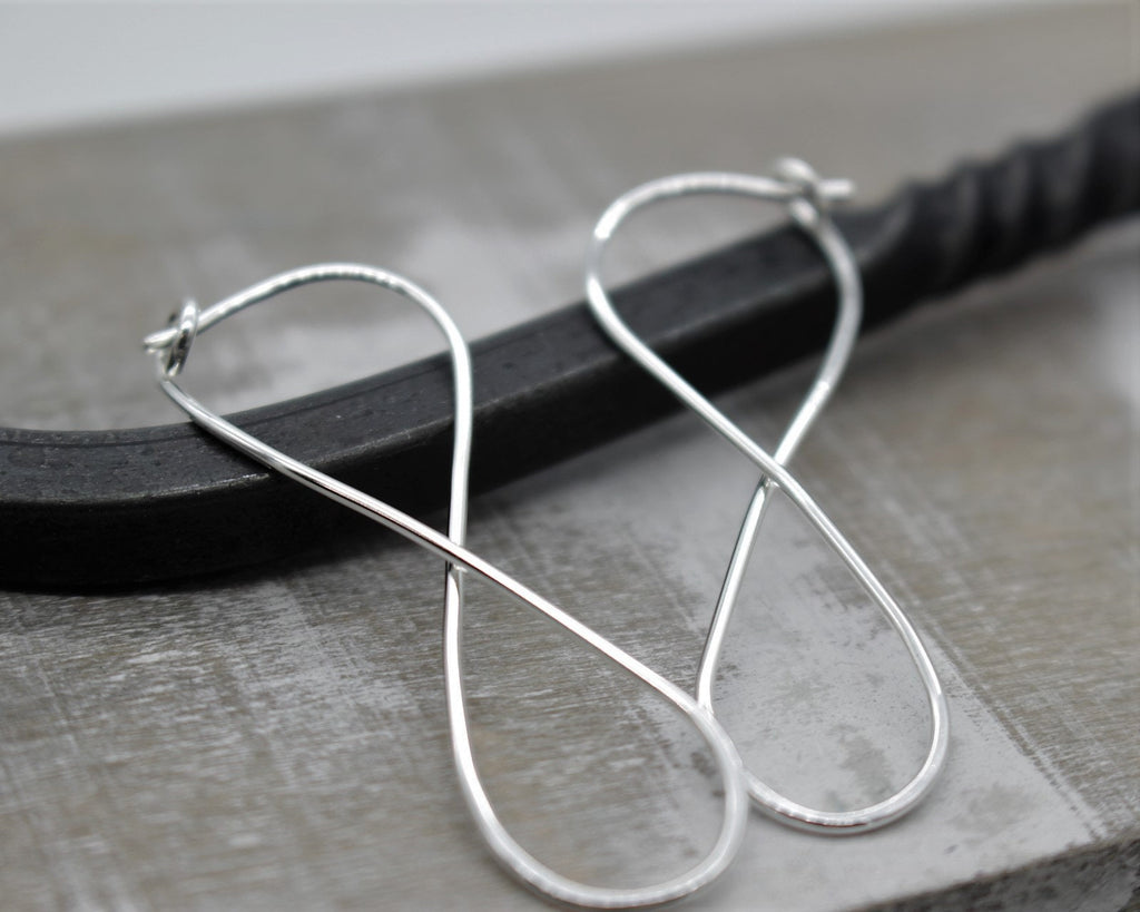 Large Silver Infinity Hoop Earrings
