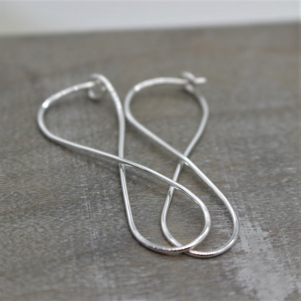 Large Silver Infinity Hoop Earrings