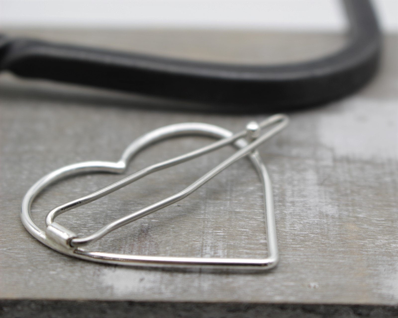 Small Heart Barrette - Sterling Silver Barrette - Gift for Her - Girls Barrette - Hair pin - Hair Jewelry