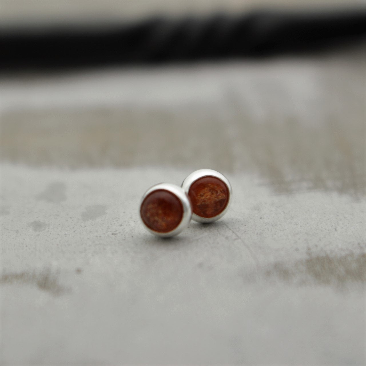 5mm Sunstone Studs Earrings