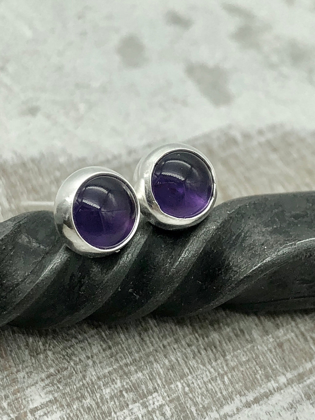 Amethyst Stud Earrings