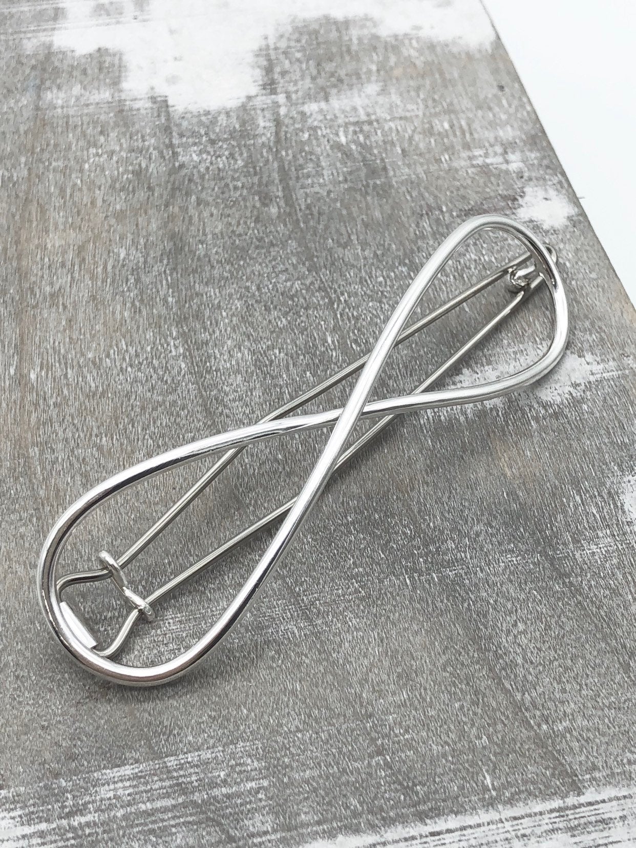 Large Sterling Silver Infinity Barrette