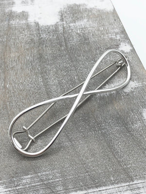 Large Sterling Silver Infinity Barrette