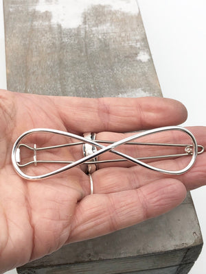 Large Sterling Silver Infinity Barrette