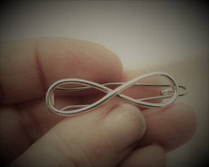 Small sterling silver infinity barrette