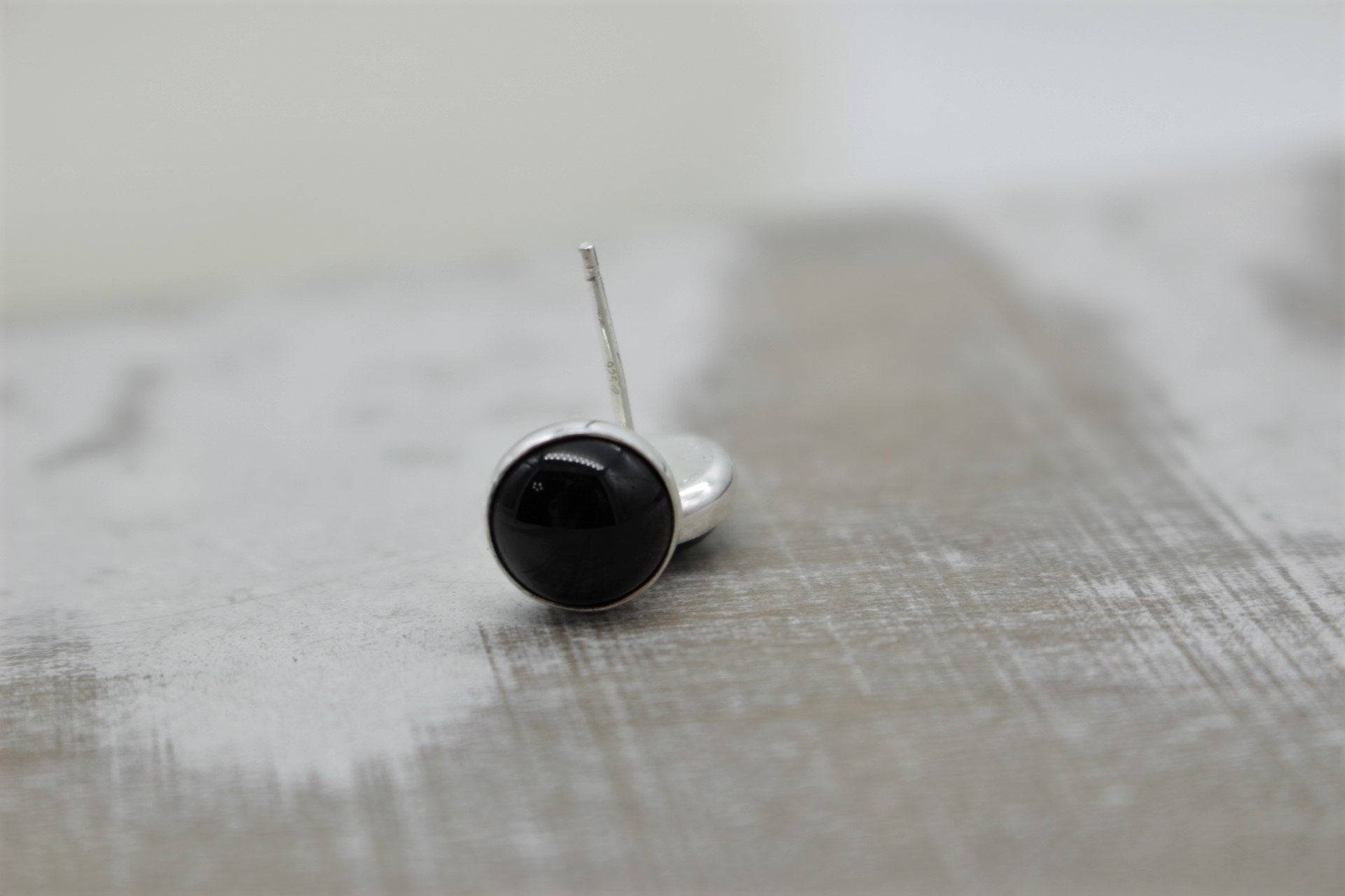 Large Black Onyx Stud Earrings