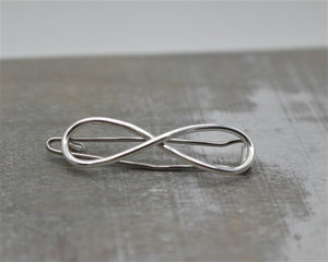 Small sterling silver infinity barrette
