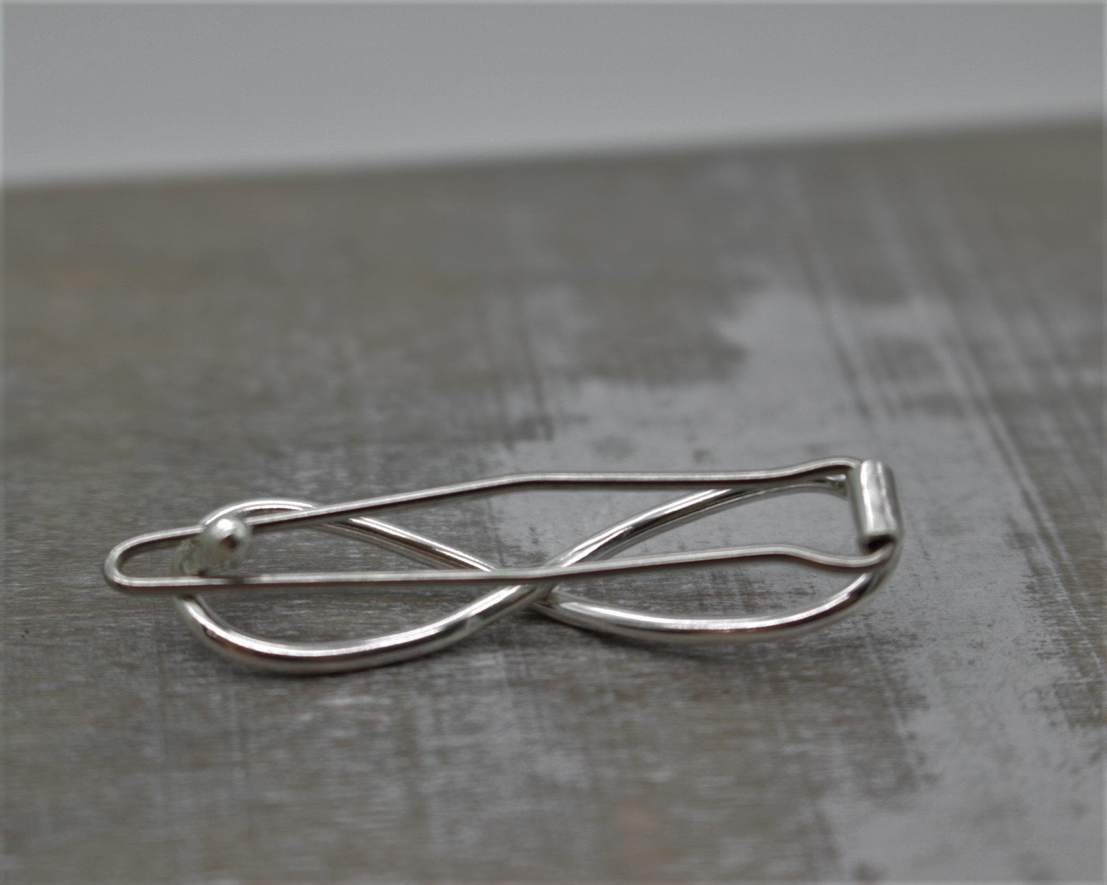 Small sterling silver infinity barrette