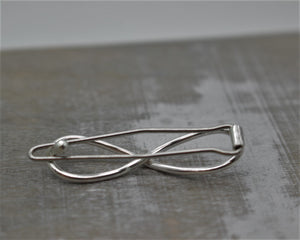 Small sterling silver infinity barrette