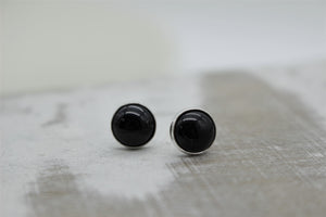 Large Black Onyx Stud Earrings