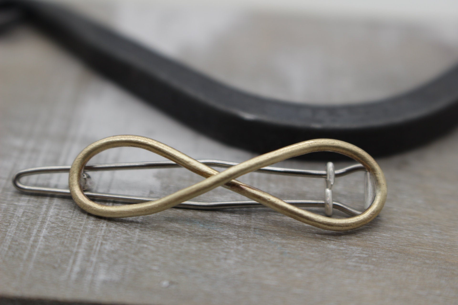 Petite Brass Infinity Barrette