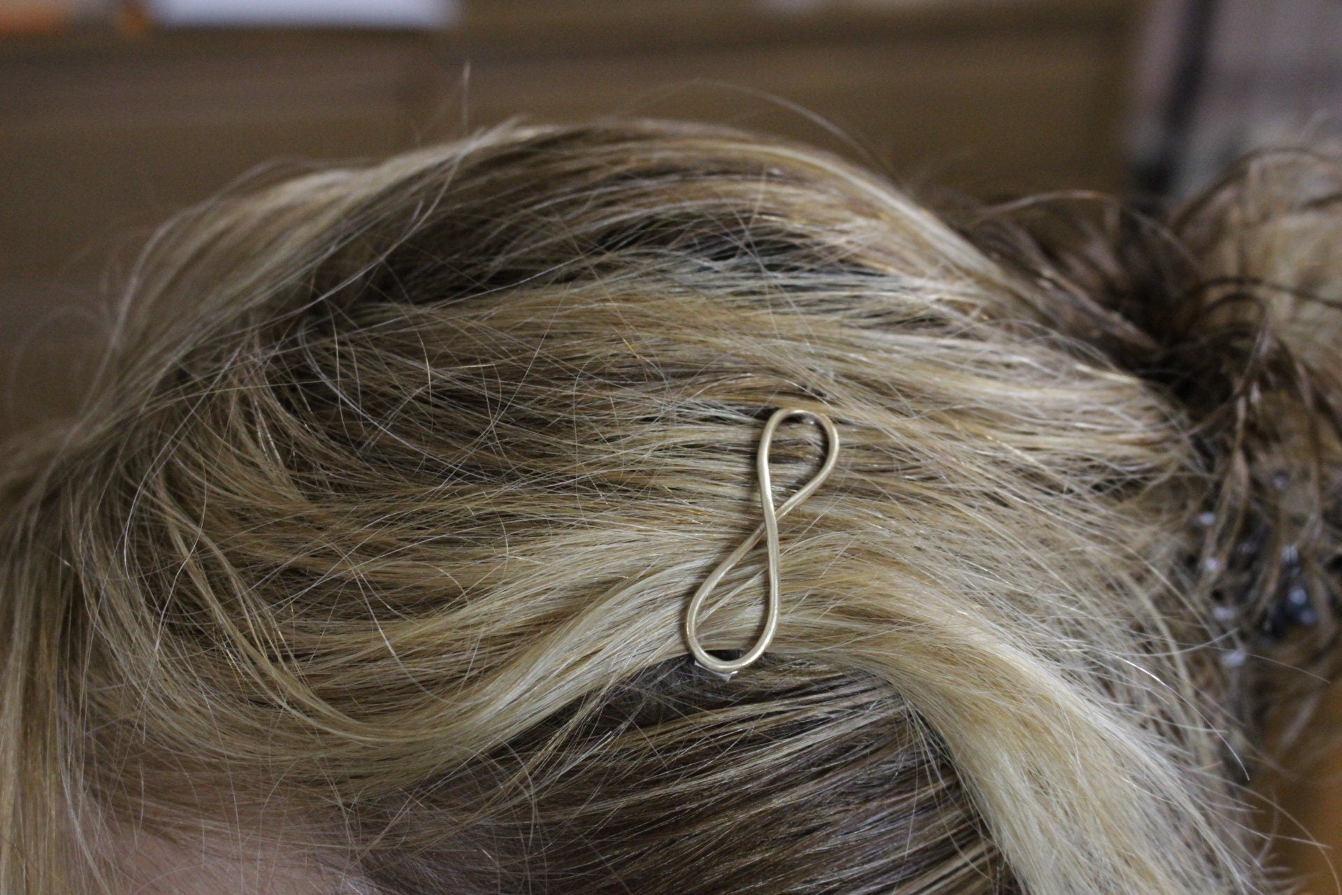 Petite Brass Infinity Barrette