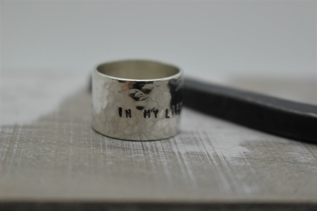 Personalized  Sterling Silver Wide Band Ring