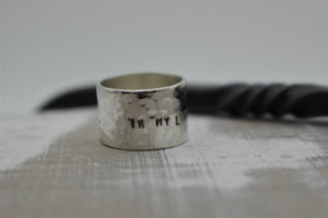 Personalized  Sterling Silver Wide Band Ring