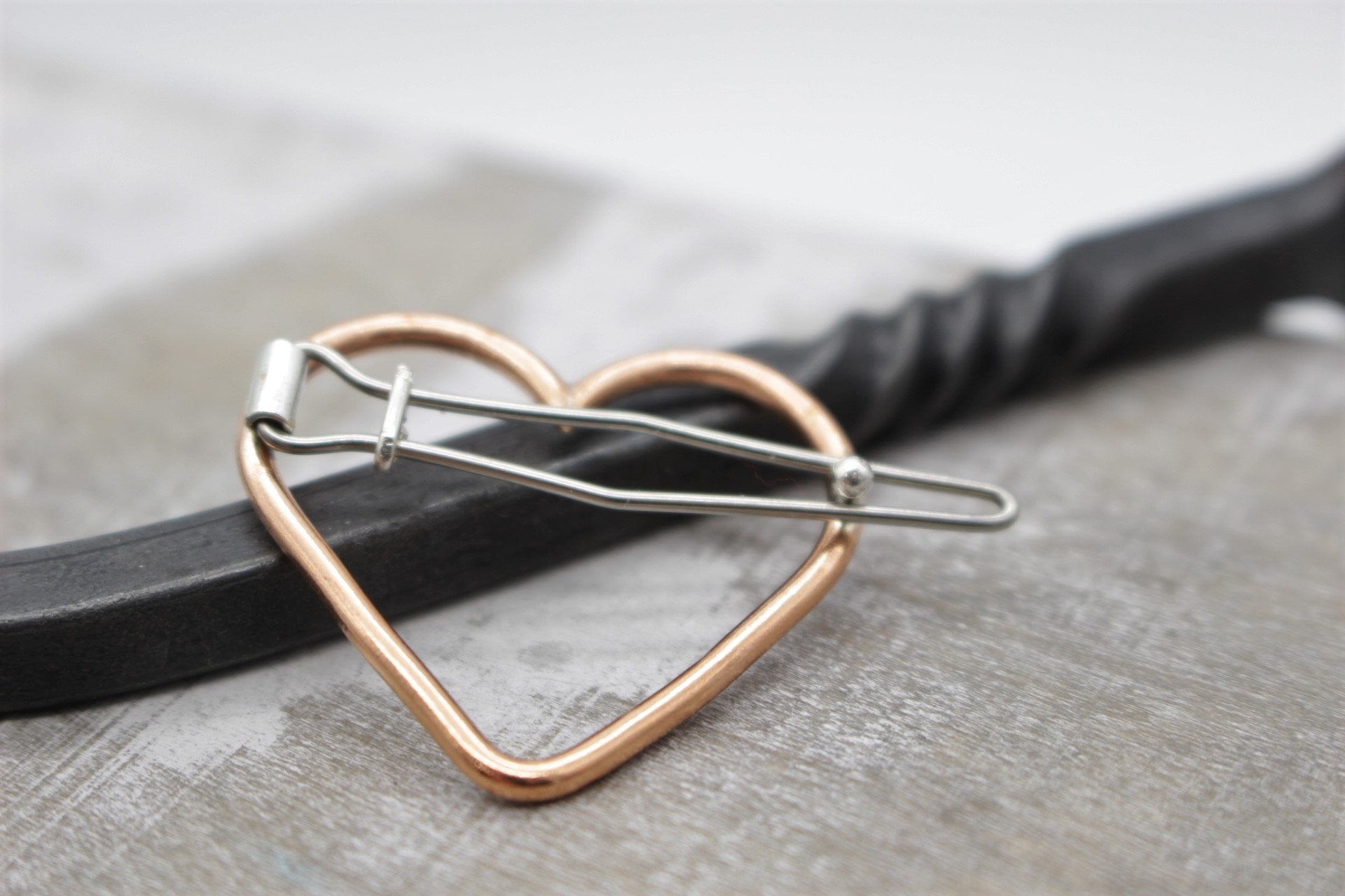 Copper Heart Barrette