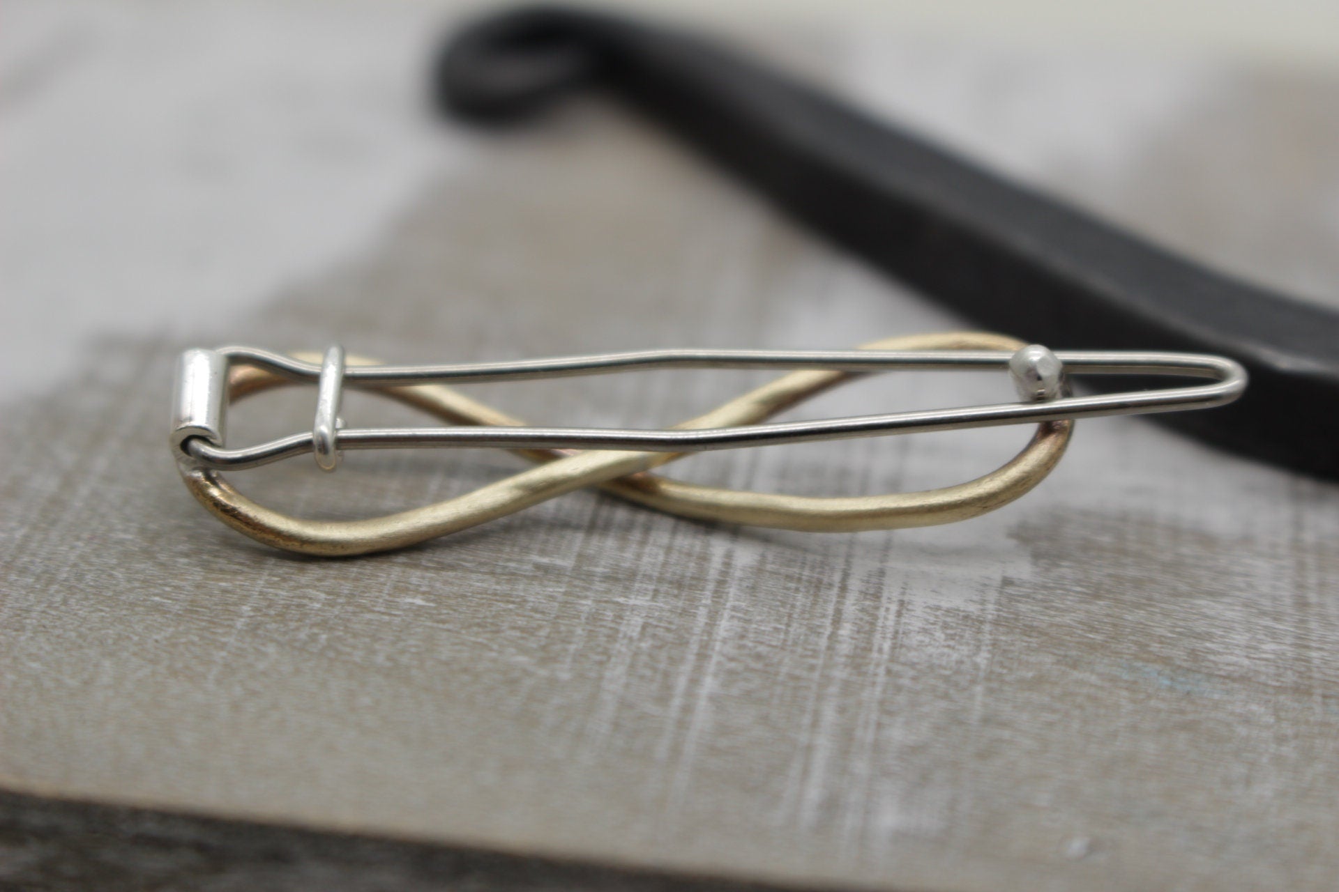 Petite Brass Infinity Barrette