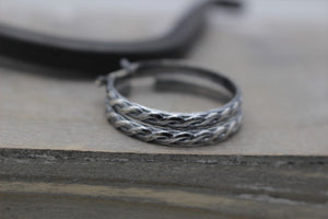 Sterling Silver Twisted Hoop Earrings / Silver Rope Earrings / Medium Hoop Earrings / Gift For Her