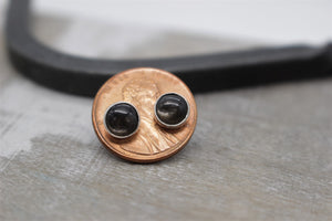 Black Moonstone Earrings - 6mm studs