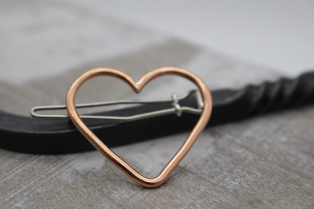 Copper Heart Barrette