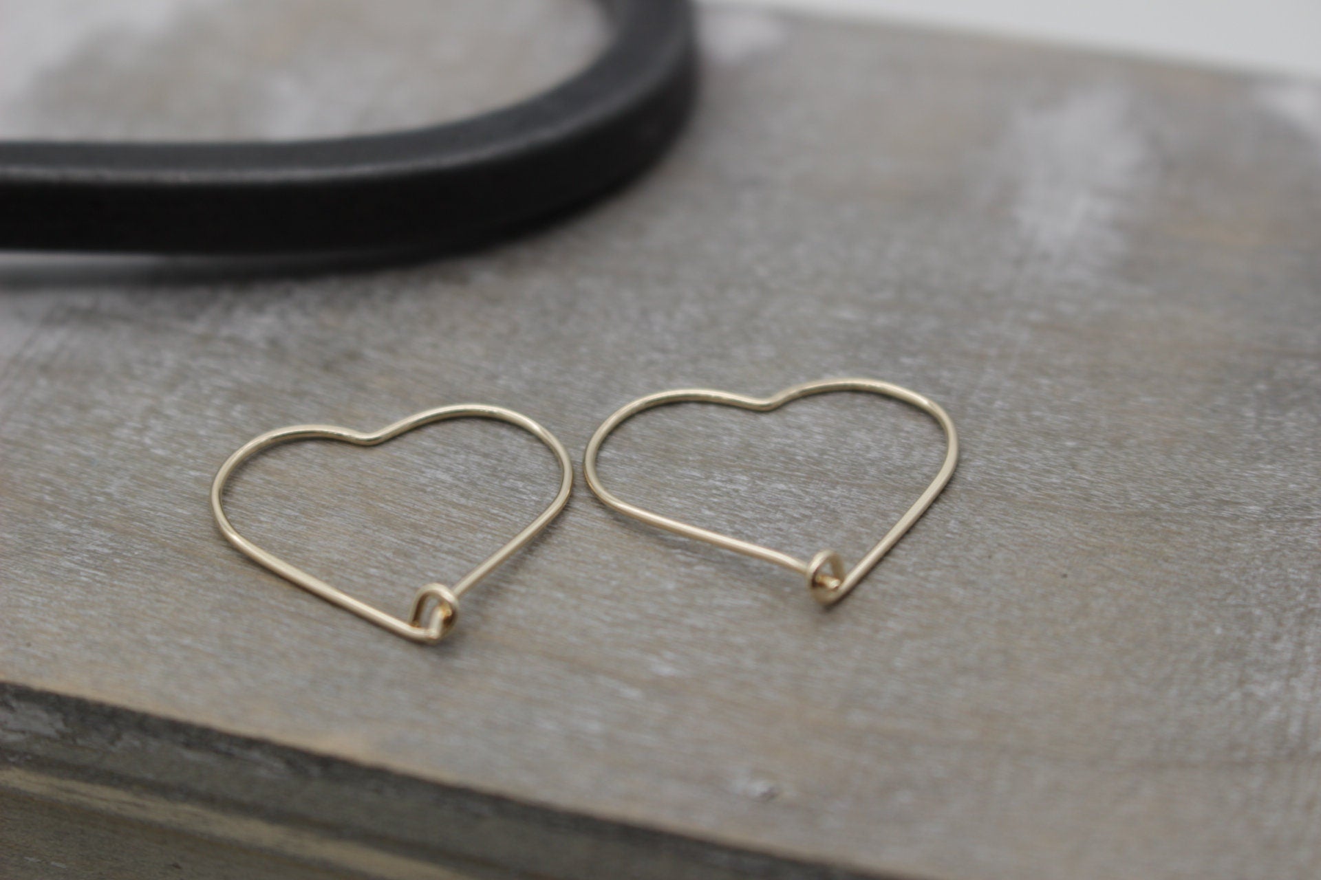 Gold Heart hoop Earrings -