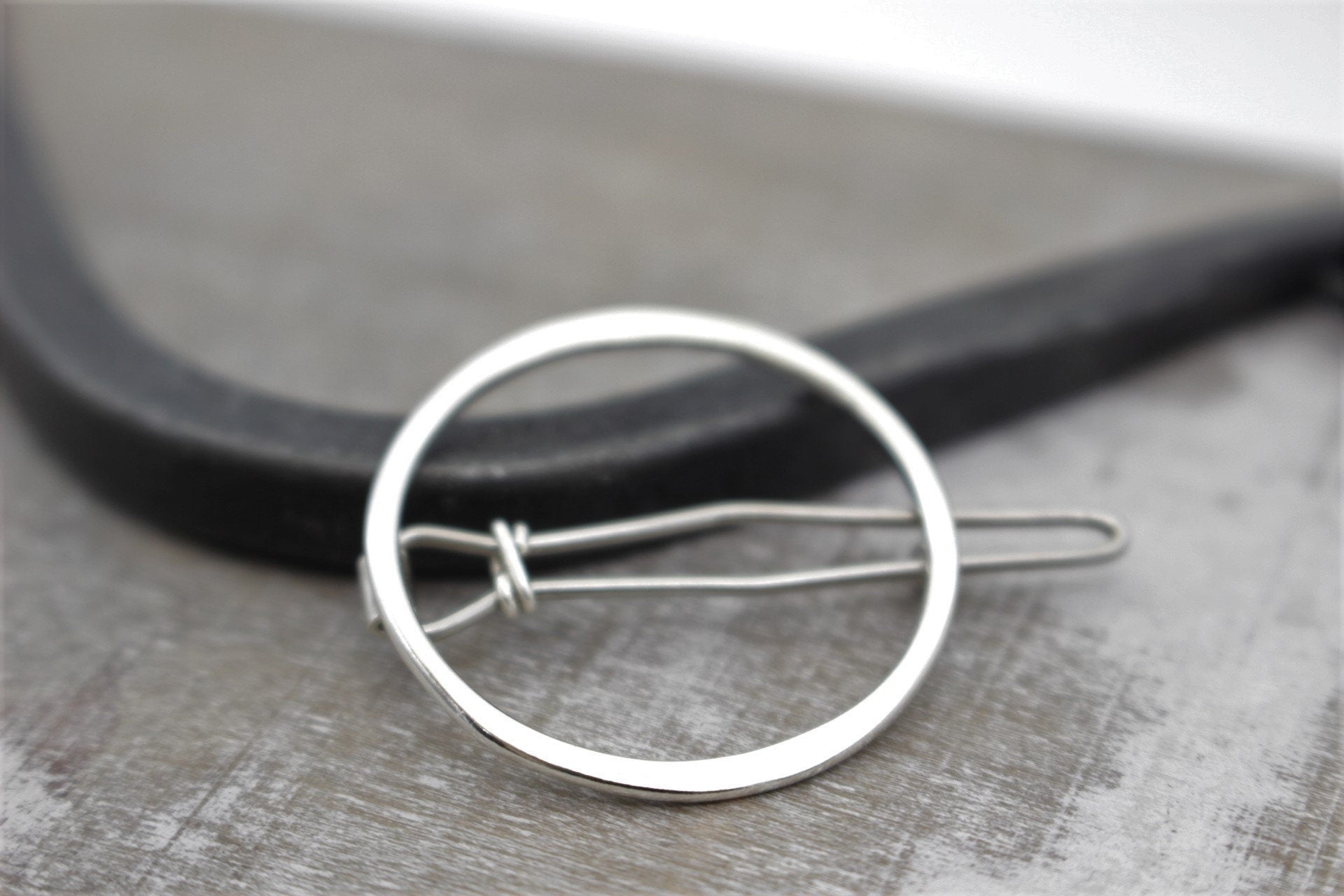 Sterling circle barrette