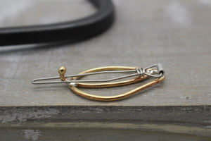 Small Leaf barrette - Petite brass barrette - gift for her - small barrette - hair jewelry - bangs