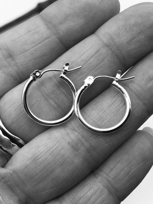 1/2 inch sterling silver hoop earrings