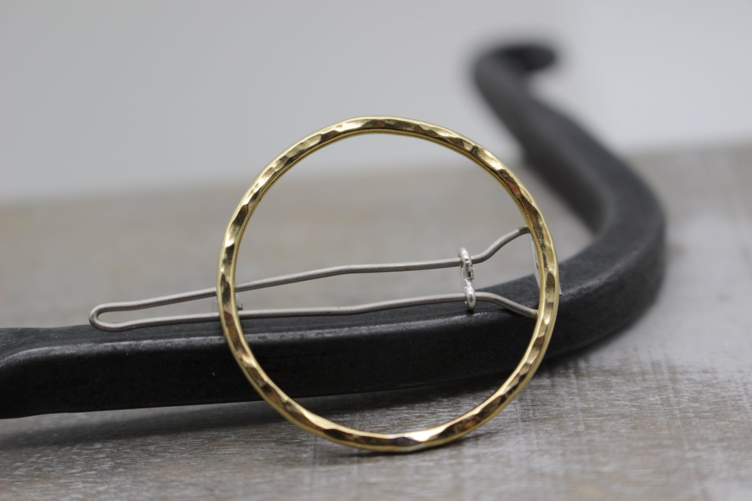 Small Gold barrette - Petite golden brass barrette - gift for her - small barrette - hair jewelry - bangs