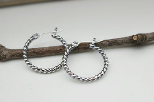 Medium Twisted Wire Hoop Earrings